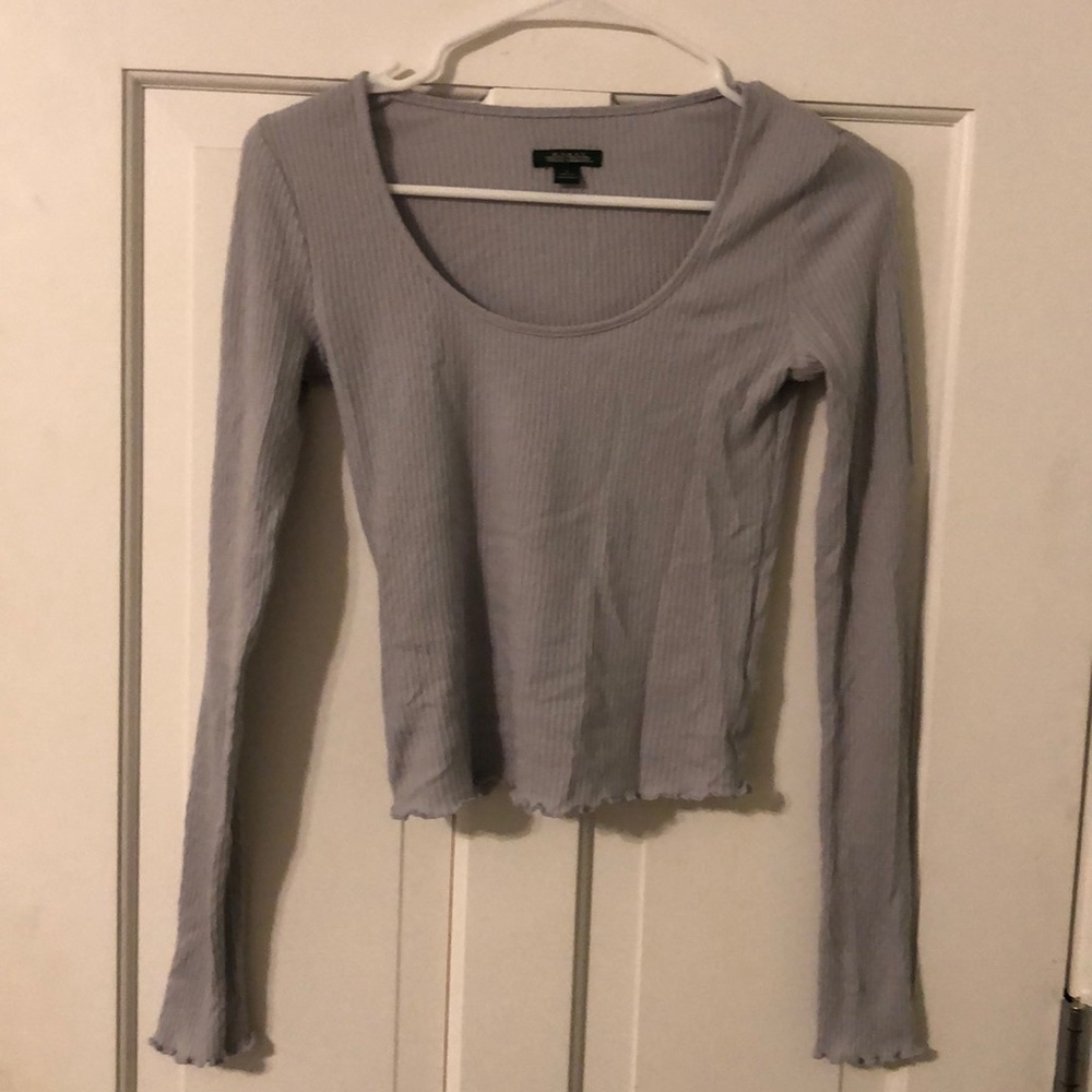 light blue crop top